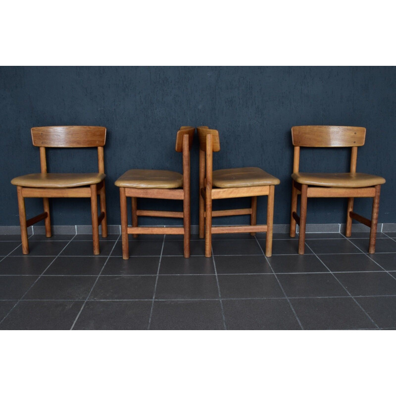 Suite de 4 chaises 3236 de Børge Mogensen pour Fredericia Furniture - 1960 