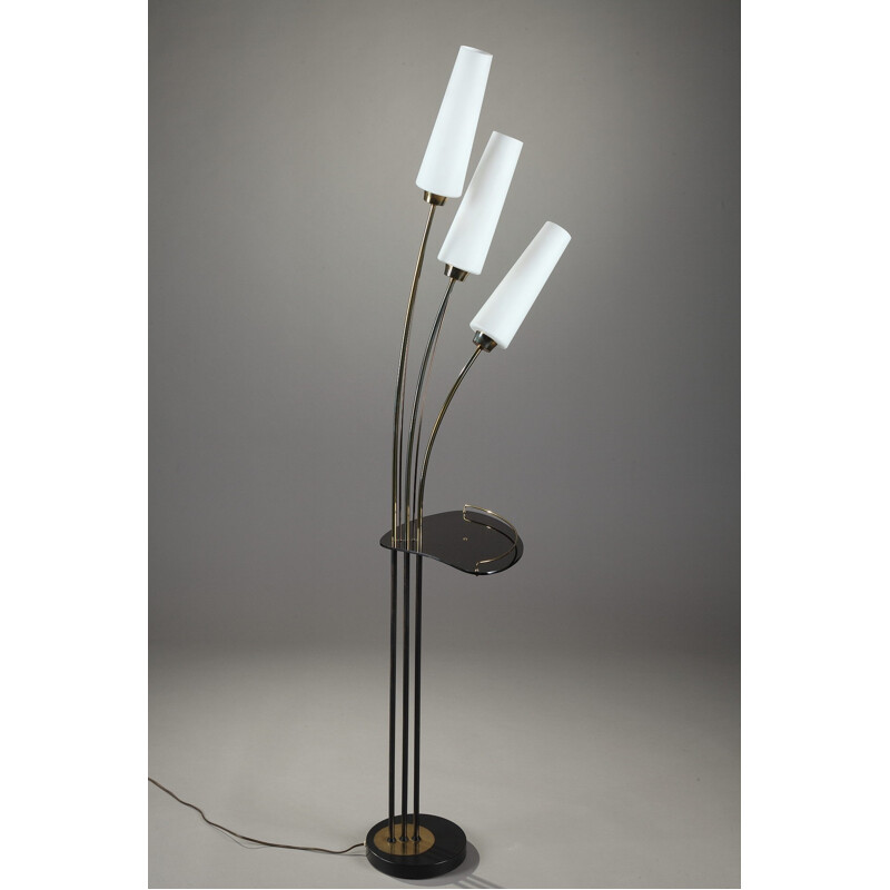 Lampadaire vintage à 3 bras de lumière - 1950