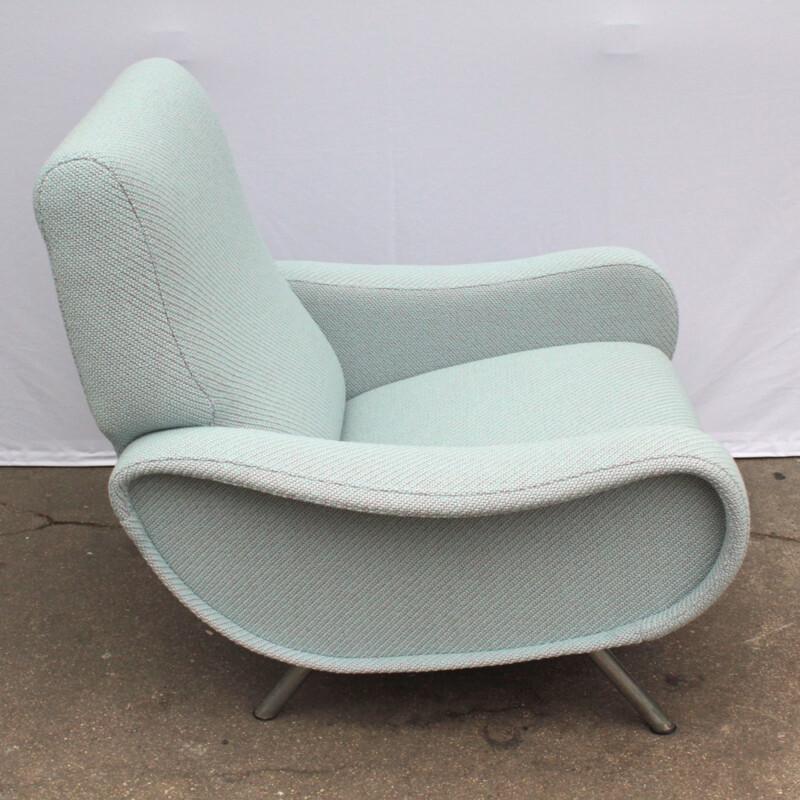 Vintage "Lady" armchair in blue fabric by Marco Zanuso - 1970s