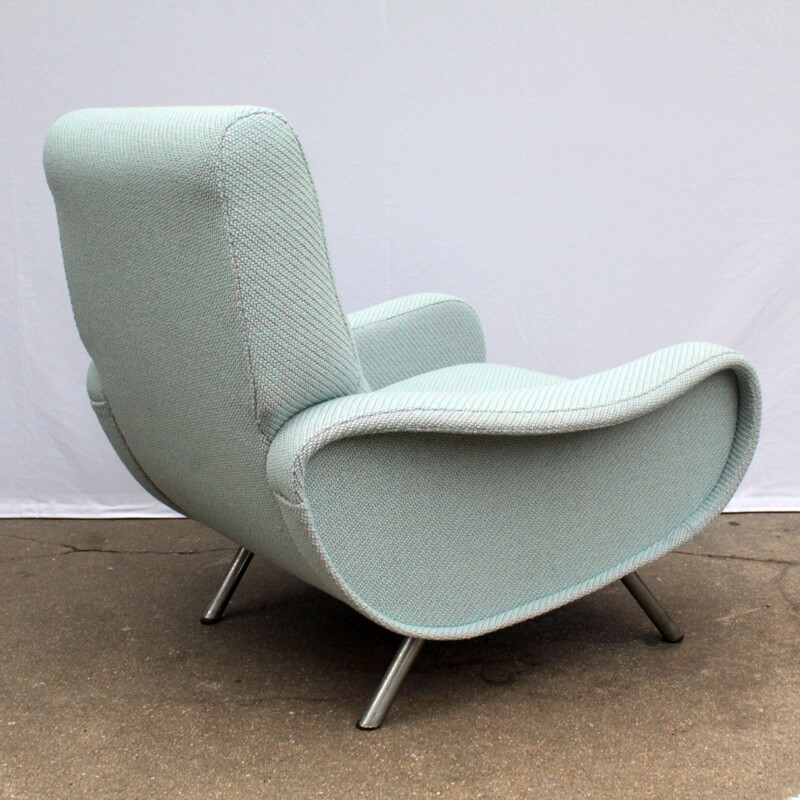 Vintage "Lady" armchair in blue fabric by Marco Zanuso - 1970s