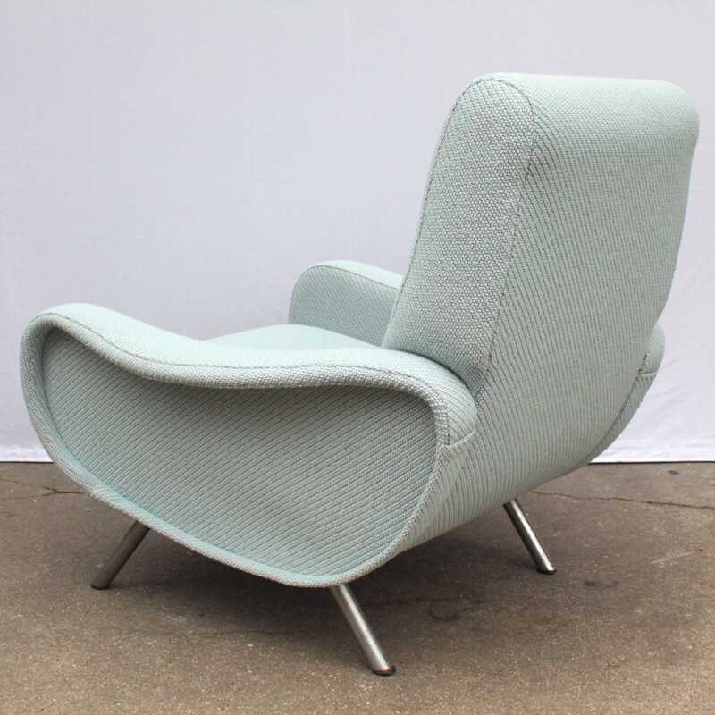 Vintage "Lady" armchair in blue fabric by Marco Zanuso - 1970s