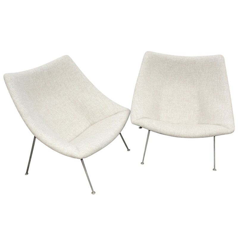 Pair of "Oyster" low chairs by Pierre Paulin for Artifort - 1960s