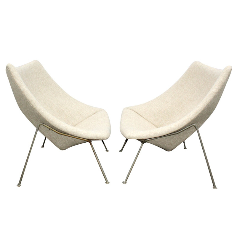 Pair of "Oyster" low chairs by Pierre Paulin for Artifort - 1960s