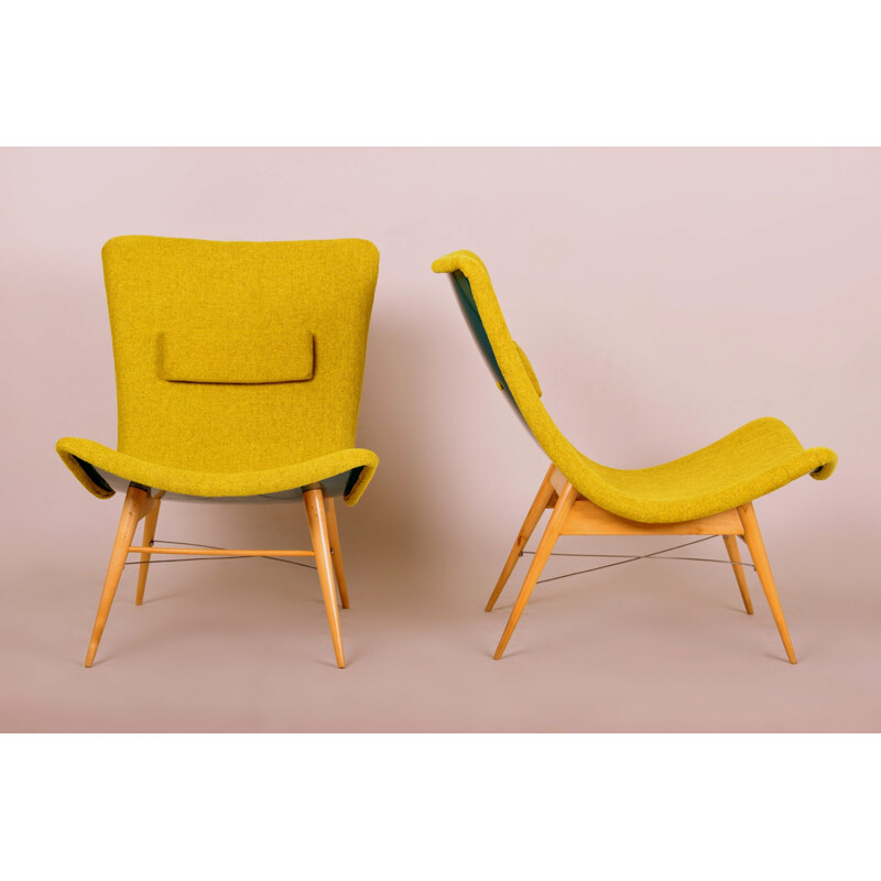 Pair of Lounge Chairs by Miroslav Navratil for Český nábytek - 1950s