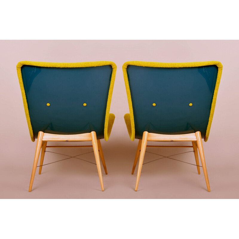 Pair of Lounge Chairs by Miroslav Navratil for Český nábytek - 1950s