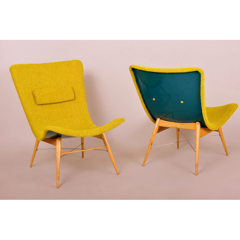 Pair of Lounge Chairs by Miroslav Navratil for Český nábytek - 1950s