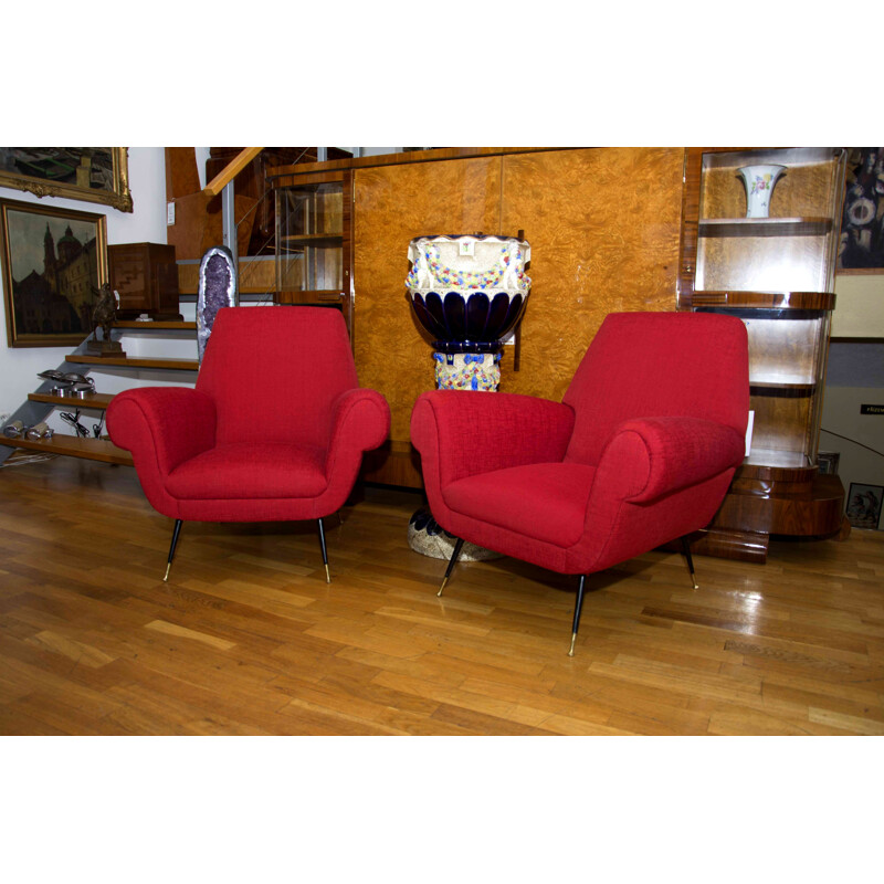 Pair of Mid-Century Italian Armchairs by Gigi Radice for Minotti - 1960s