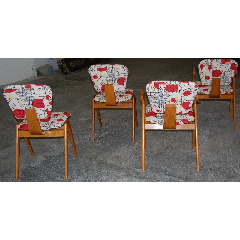 2 armchairs + 2 "Hillestak" model chairs, Robin DAY - 1953