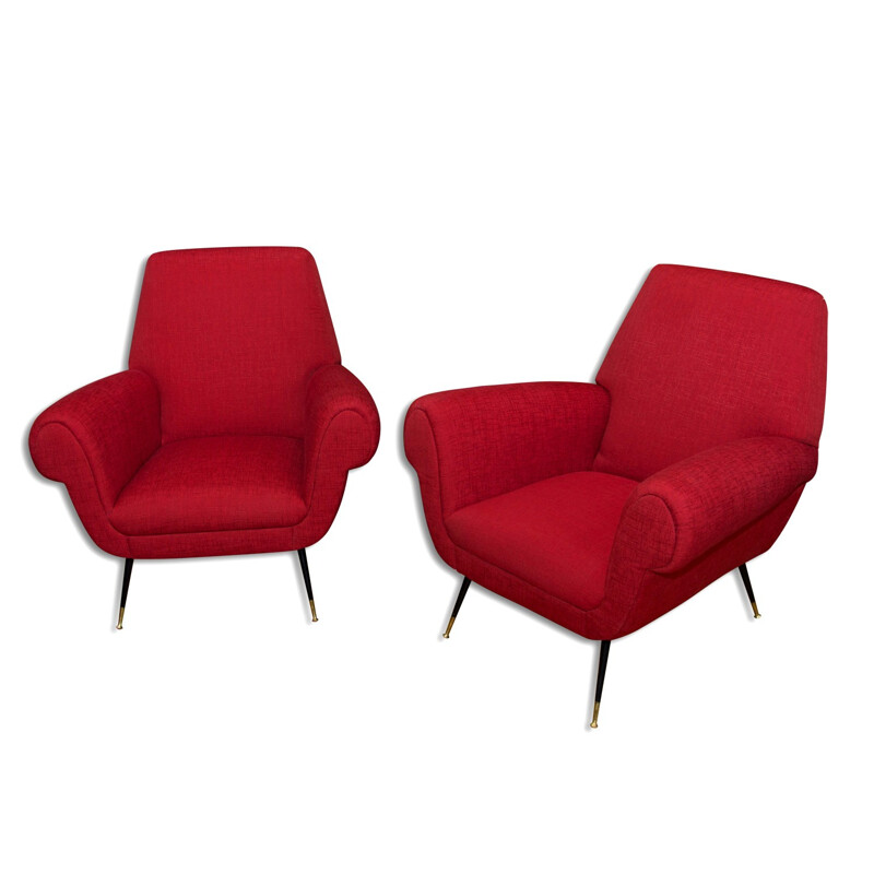 Pair of Mid-Century Italian Armchairs by Gigi Radice for Minotti - 1960s