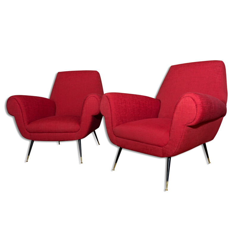 Pair of Mid-Century Italian Armchairs by Gigi Radice for Minotti - 1960s