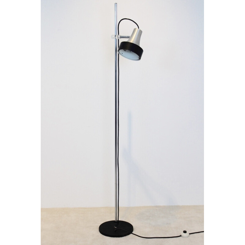 Vintage Aluminum and Chrome Floor Lamp Model "D-3202" for Raak, Netherlands 1960