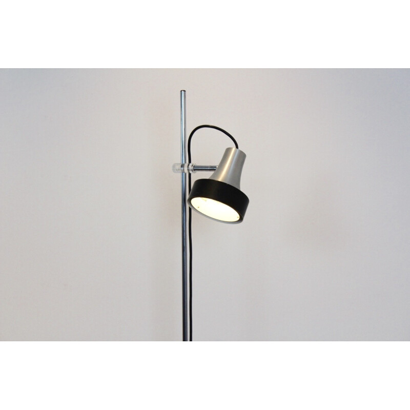 Vintage Aluminum and Chrome Floor Lamp Model "D-3202" for Raak, Netherlands 1960