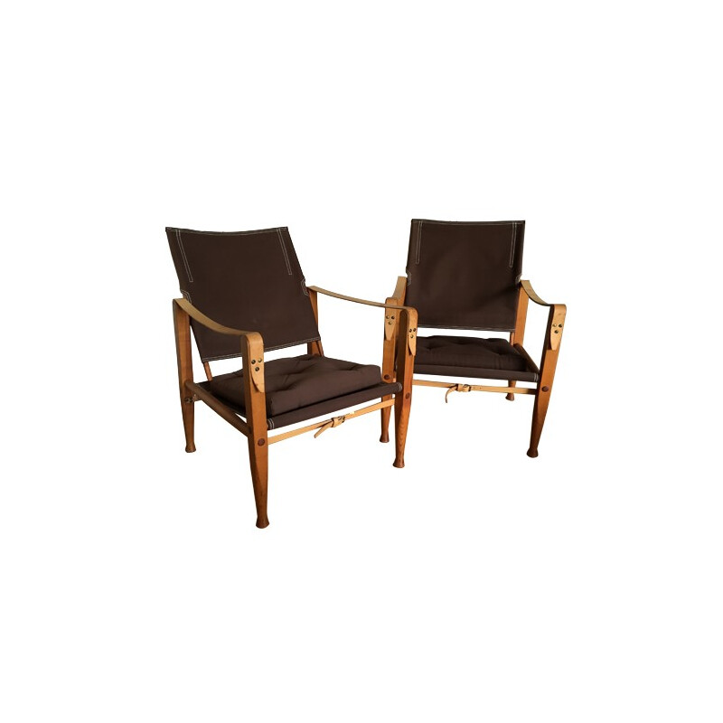 Pair of safari armchairs, Kaare KLINT - 1960s