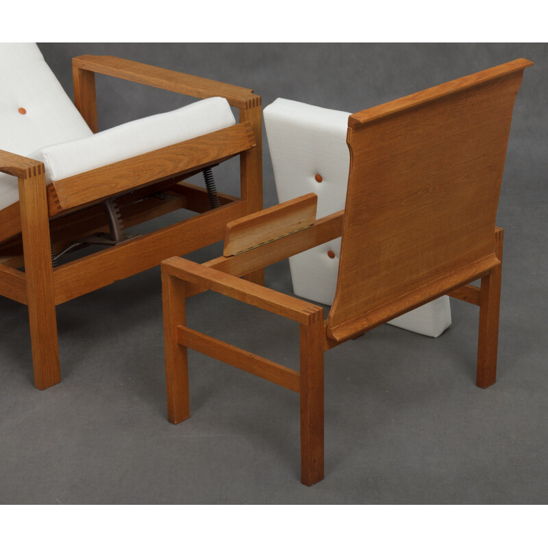 Reclining easy chair wth footstool by Borge Mogensen - 1960s