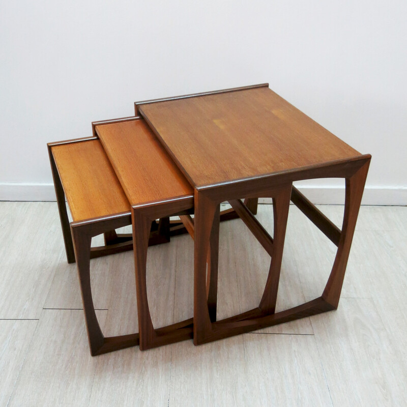 Set of 3 G-Plan "Quadrille" Nesting Tables in Teak - 1960s