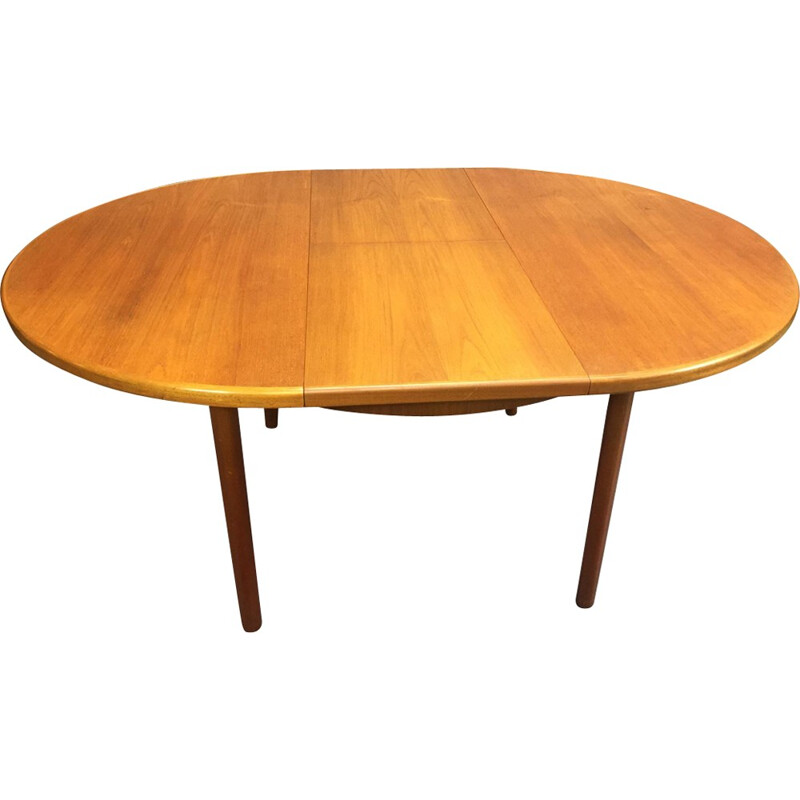 Oval Scandinavian Teak Table - 1970s