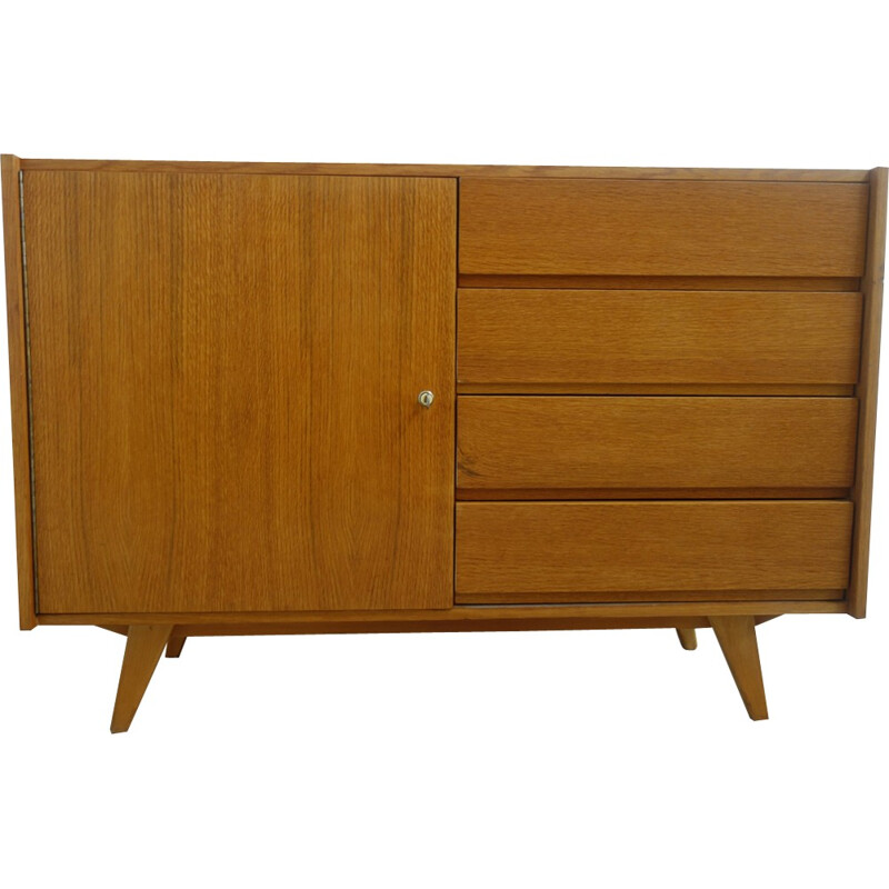 U458 cabinet with 4 Drawers all wood by Jiri Jiroutek - 1960s