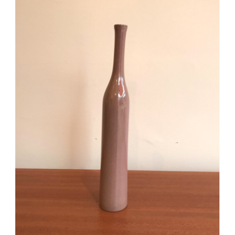 Vase bouteille rose de Jacques & Dani Ruelland - 1970