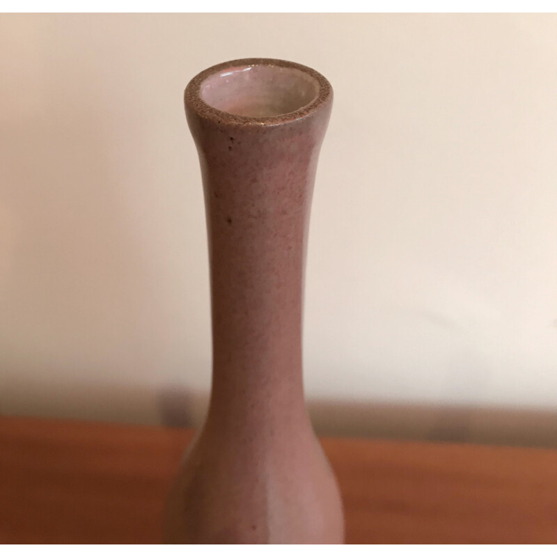 Vase bouteille rose de Jacques & Dani Ruelland - 1970