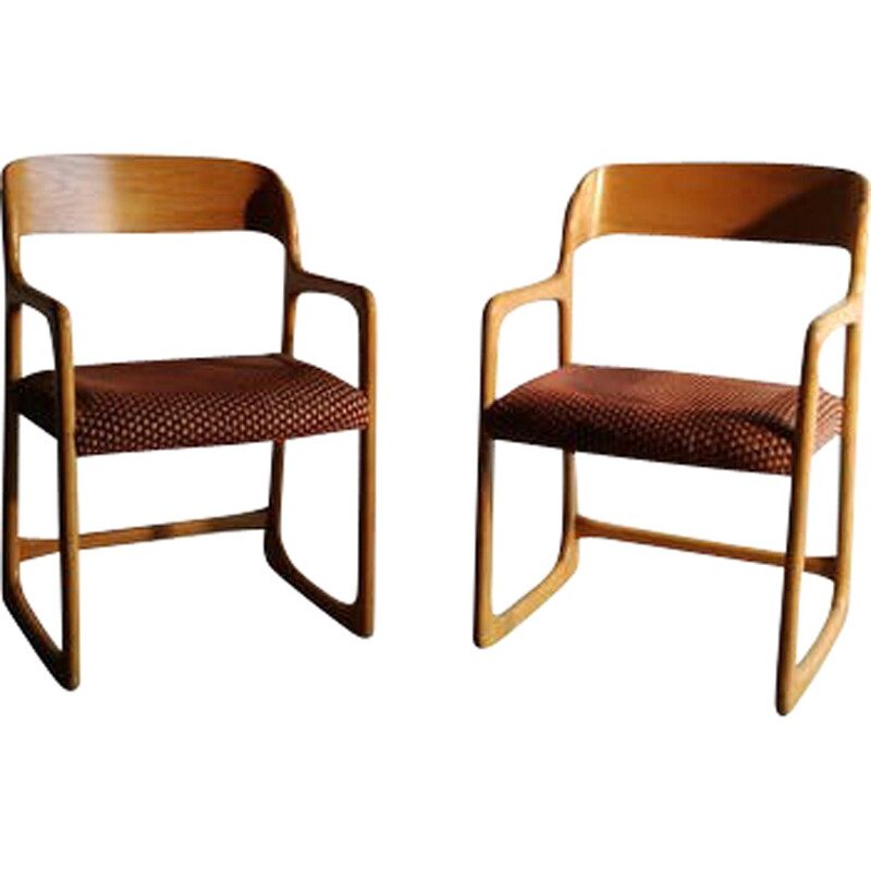 Pair of Baumann sled chairs - 1960s
