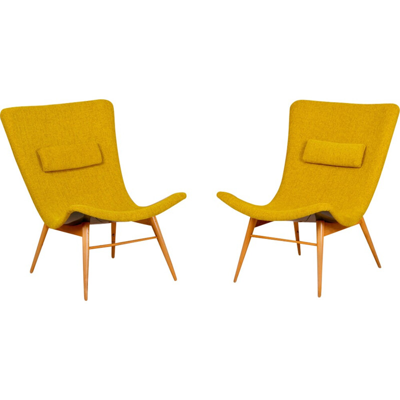 Pair of Lounge Chairs by Miroslav Navratil for Český nábytek - 1950s