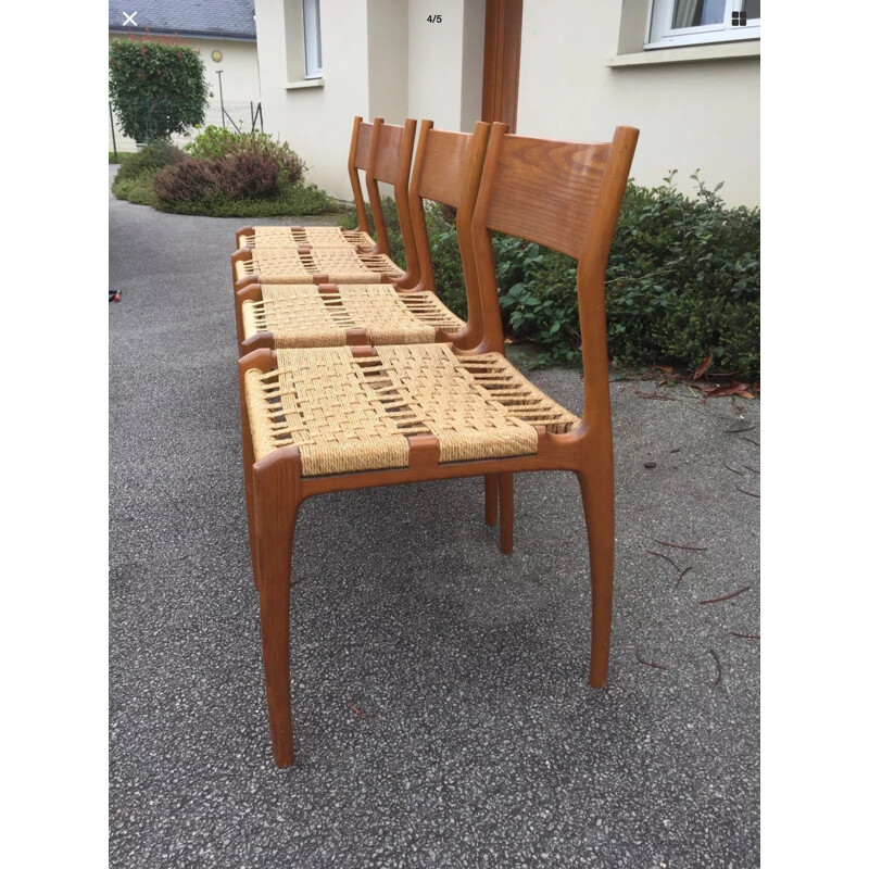 Set of 4 Vintage lounge chairs, edition Consorzio Sedie Friuli - 196s