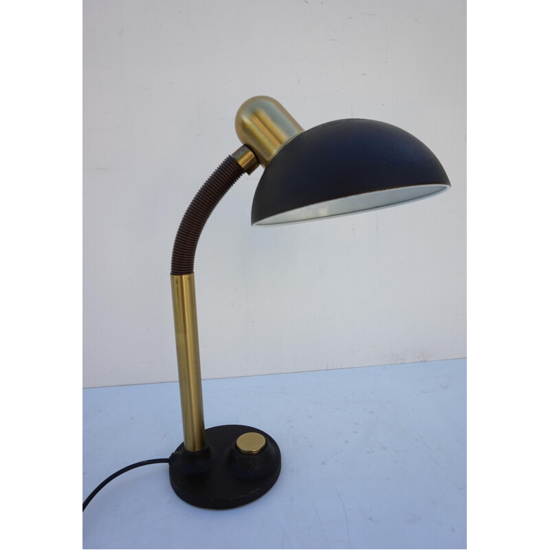 Mid-Century Metal & Brass Desk Lamp from Hillebrand - 1970s