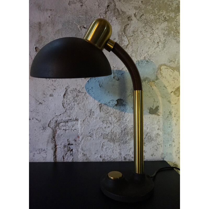 Mid-Century Metal & Brass Desk Lamp from Hillebrand - 1970s