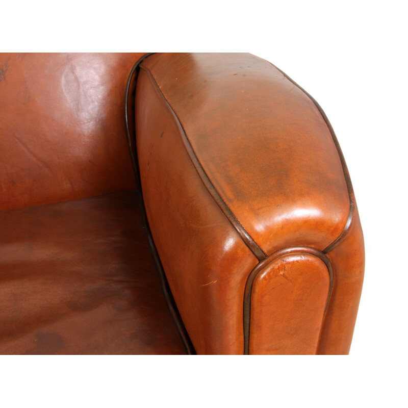 Pair of French Leather Club Chairs