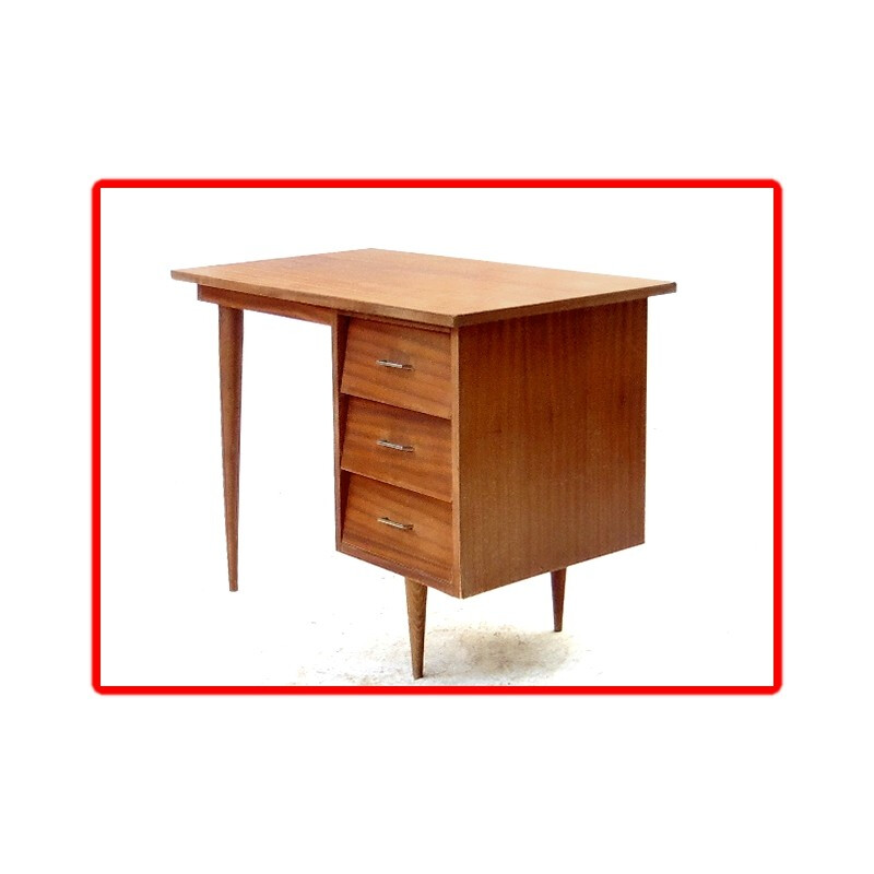 Bureau vintage 3 tiroirs inclinés - 1960