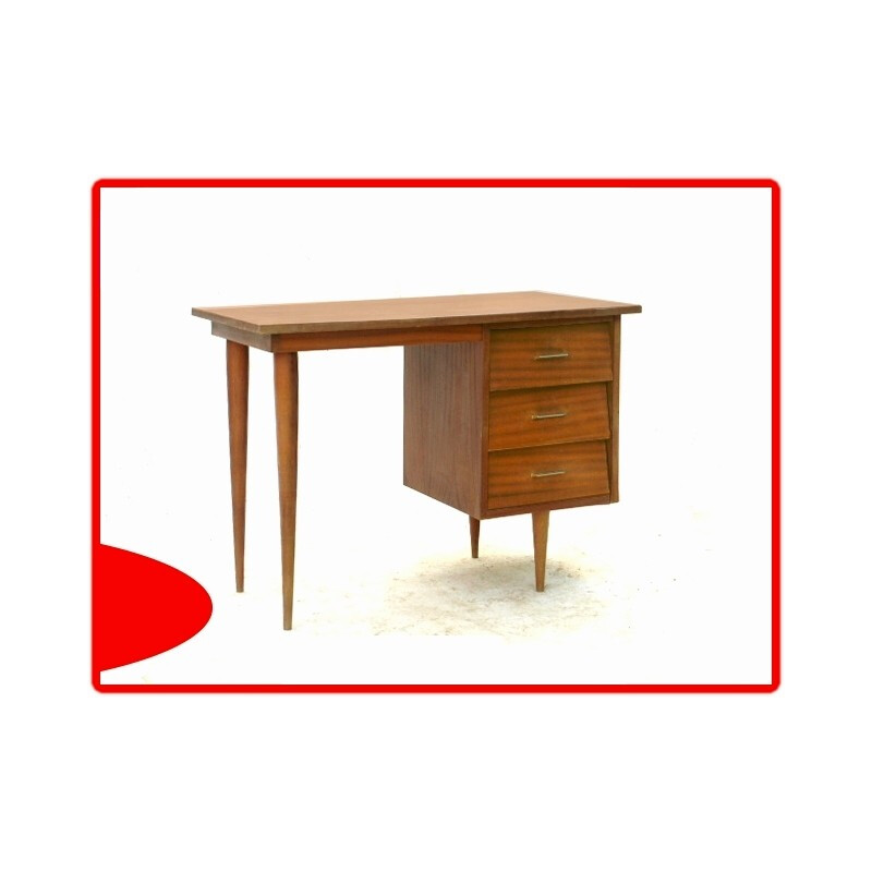 Bureau vintage 3 tiroirs inclinés - 1960