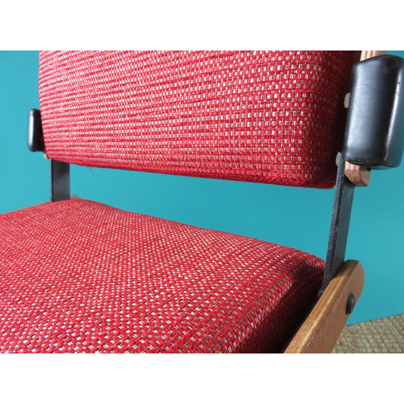 Chaise rouge et grise, Alain RICHARD - années 70