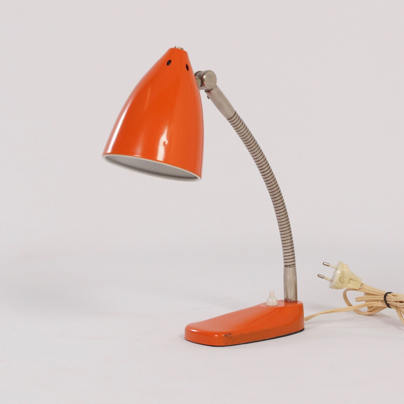 Model 13 orange Desk Light by H. Busquet - 1955