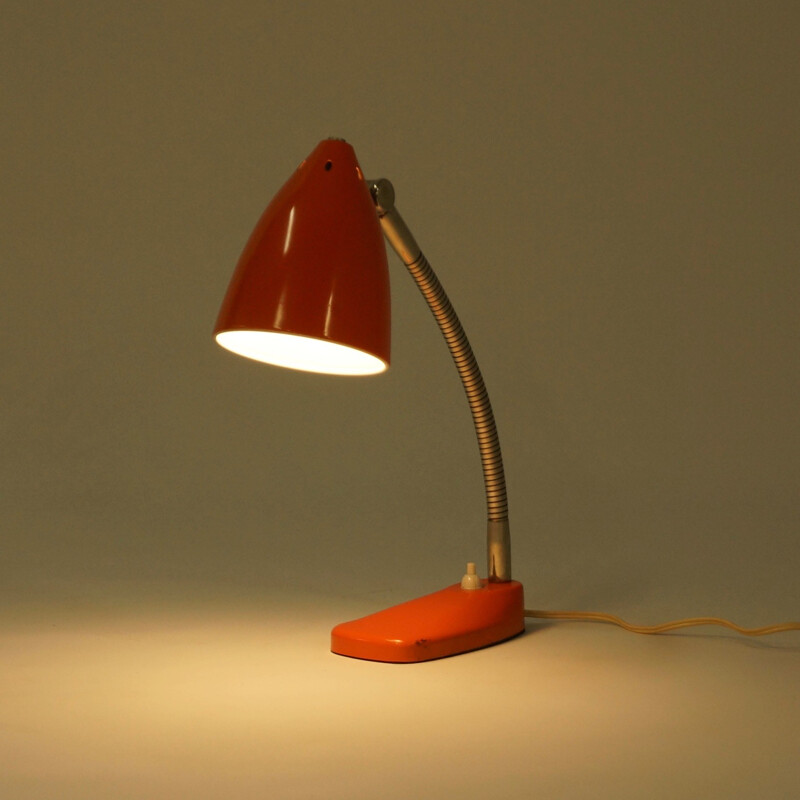 Model 13 orange Desk Light by H. Busquet - 1955