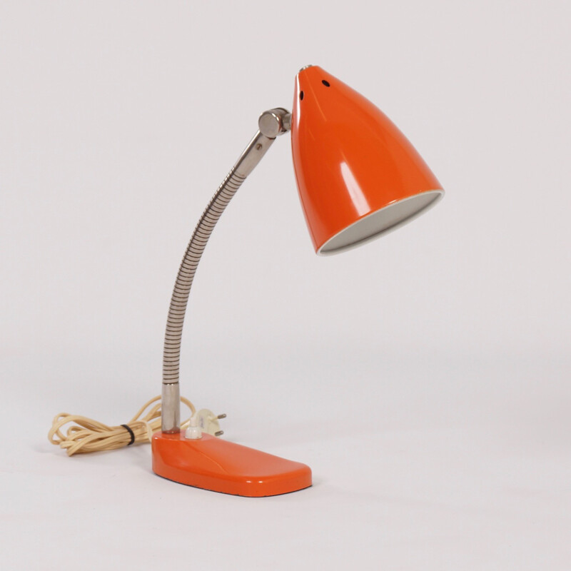 Lampe de bureau orange, Modèle13 par H. Busquet - 1955