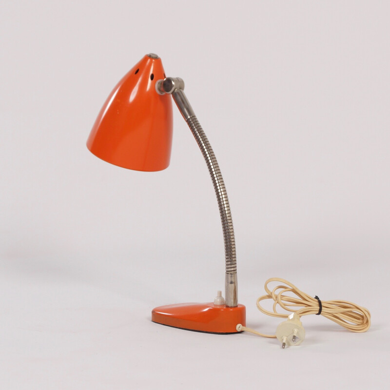 Lampe de bureau orange, Modèle13 par H. Busquet - 1955