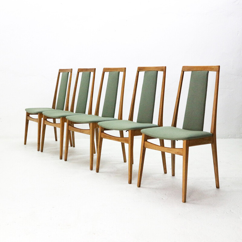 Set of 5 vintage dining chairs in beechwood - 1960s