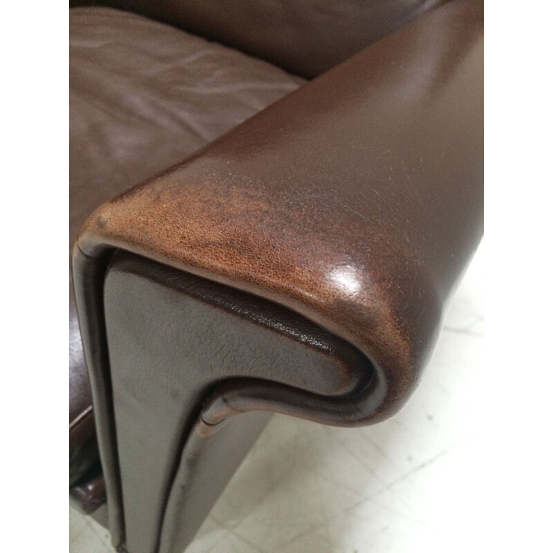 Vintage Danish Brown Leather Armchair - 1960s