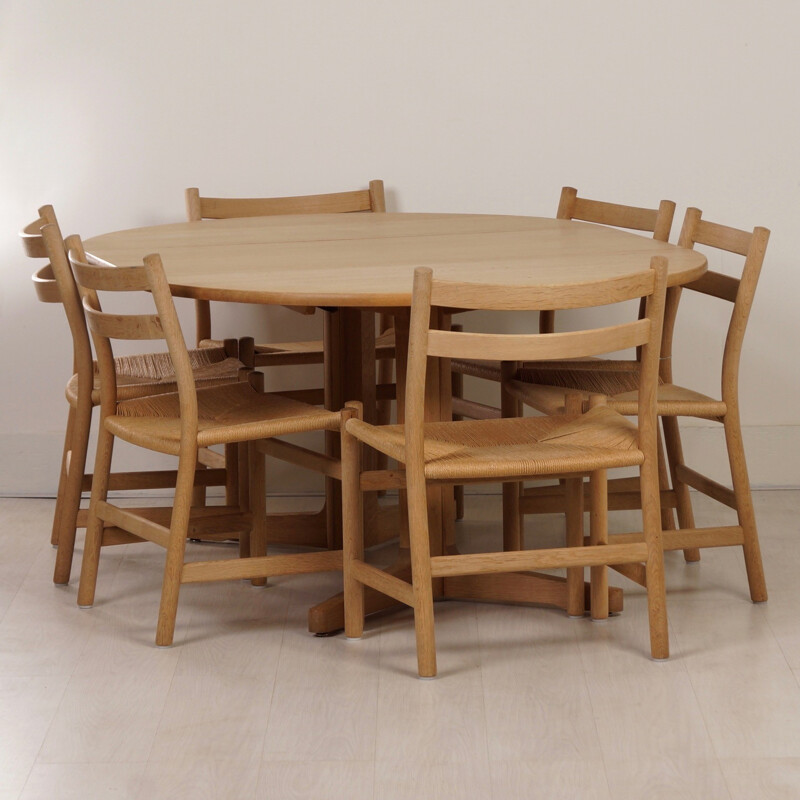 Ensemble à repas en chêne CH47 d'Hans Wegner et Table Møller - 1960