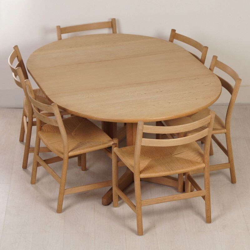 Ensemble à repas en chêne CH47 d'Hans Wegner et Table Møller - 1960