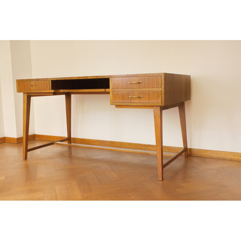 Walnut Desk by Georg Satink for WK Mobel, Model 468 - 1950s