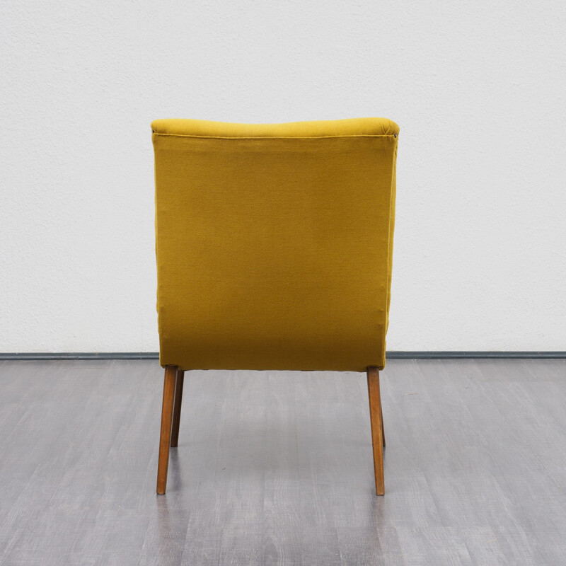 Vintage yellow armchair in wood - 1950s