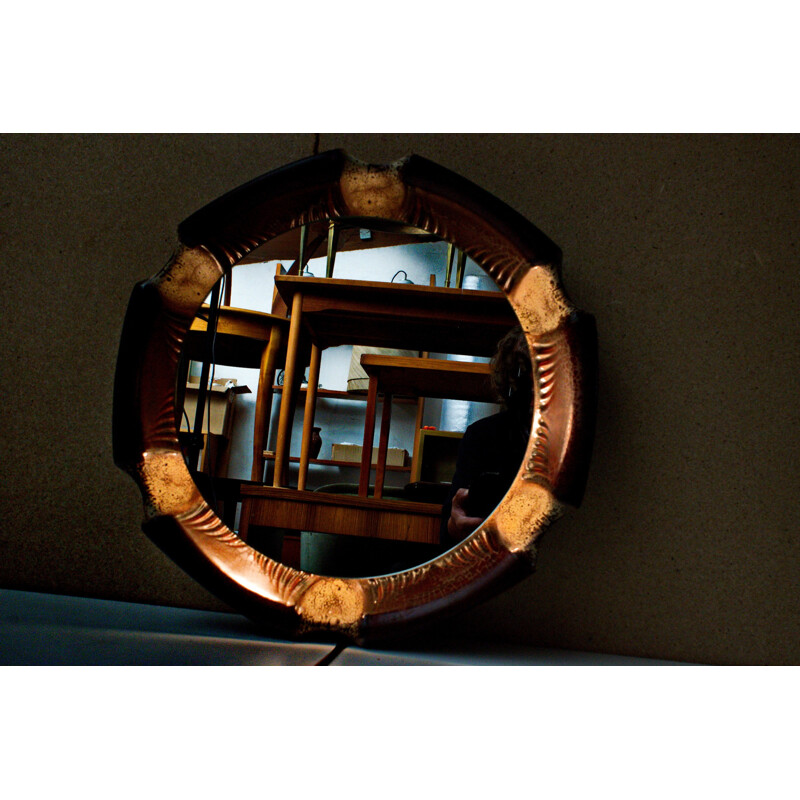Miroir en céramique avec éclairage - 1960