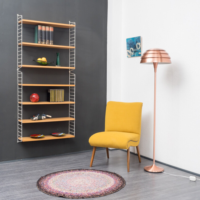 Wall shelving system in ashwood by Nisse Strinning - 1950s