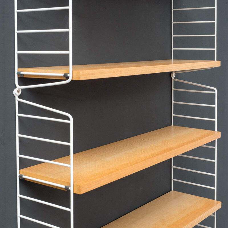 Wall shelving system in ashwood by Nisse Strinning - 1950s