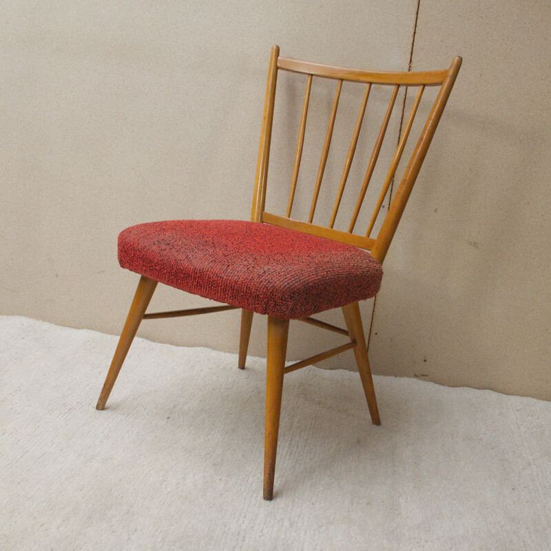 Beech reupholstered chair by Carl Sasse for Casala - 1950s