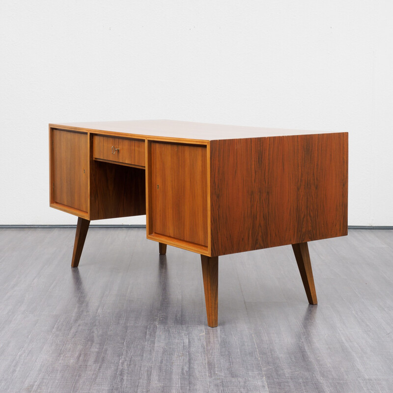 Vintage restored walnut desk - 1960s