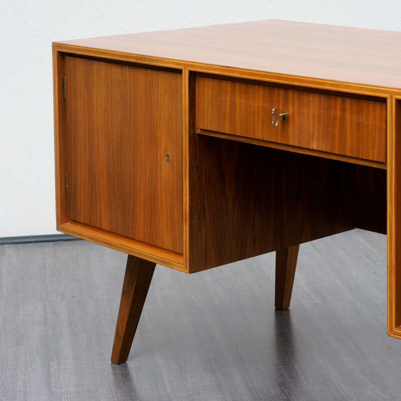 Vintage restored walnut desk - 1960s