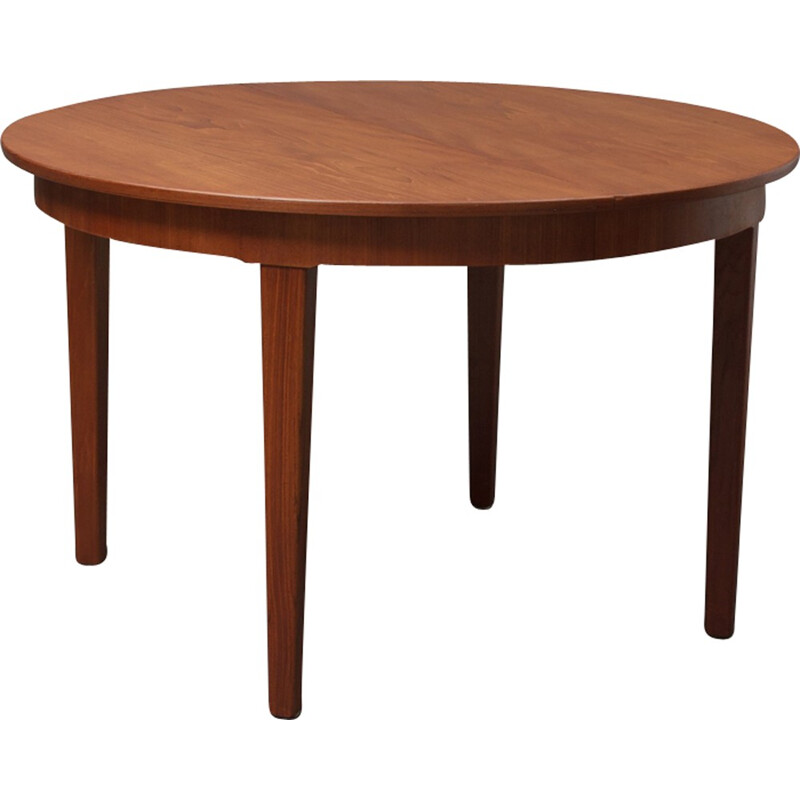 Vintage Round Danish teak dining table - 1960s