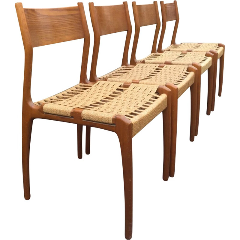 Set of 4 Vintage lounge chairs, edition Consorzio Sedie Friuli - 196s